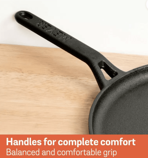 Meyer Pre-Seasoned Cast Iron Flat Dosa/ Roti/ Chapati Tawa Pan with Stick Handle, Dosa Kallu, Iron Tawa - Image 3